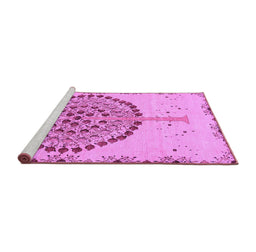 Sideview of Machine Washable Abstract Purple Modern Area Rugs, wshabs4099pur
