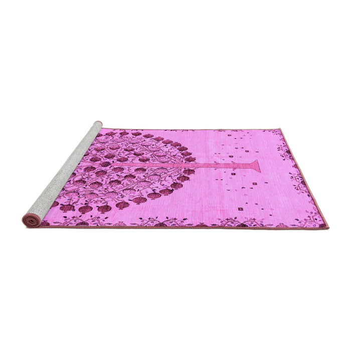 Sideview of Machine Washable Abstract Purple Modern Area Rugs, wshabs4099pur