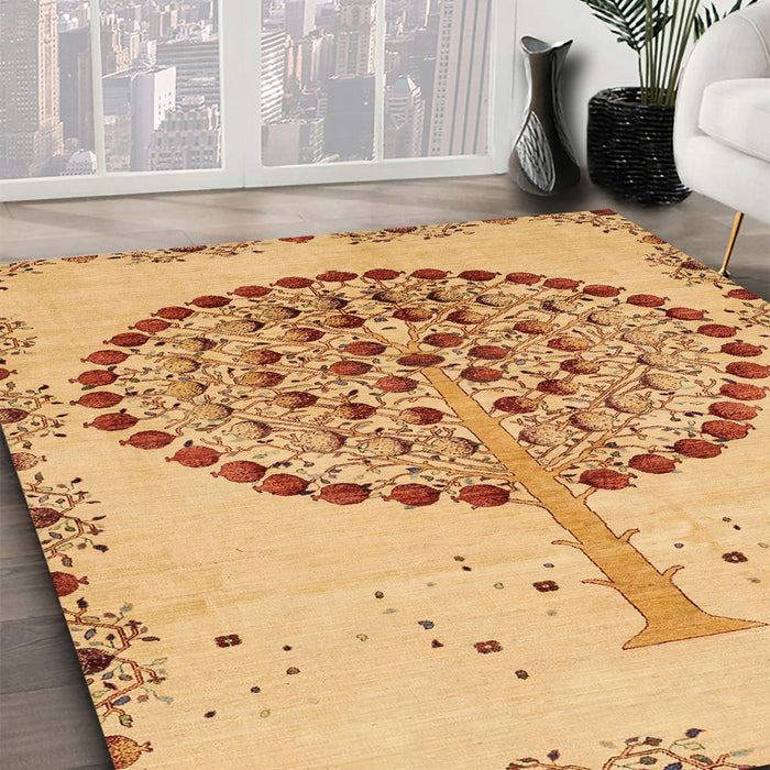 Machine Washable Abstract Orange Rug in a Family Room, wshabs4099
