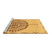 Sideview of Machine Washable Abstract Brown Modern Rug, wshabs4099brn