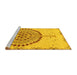 Sideview of Machine Washable Abstract Yellow Modern Rug, wshabs4099yw