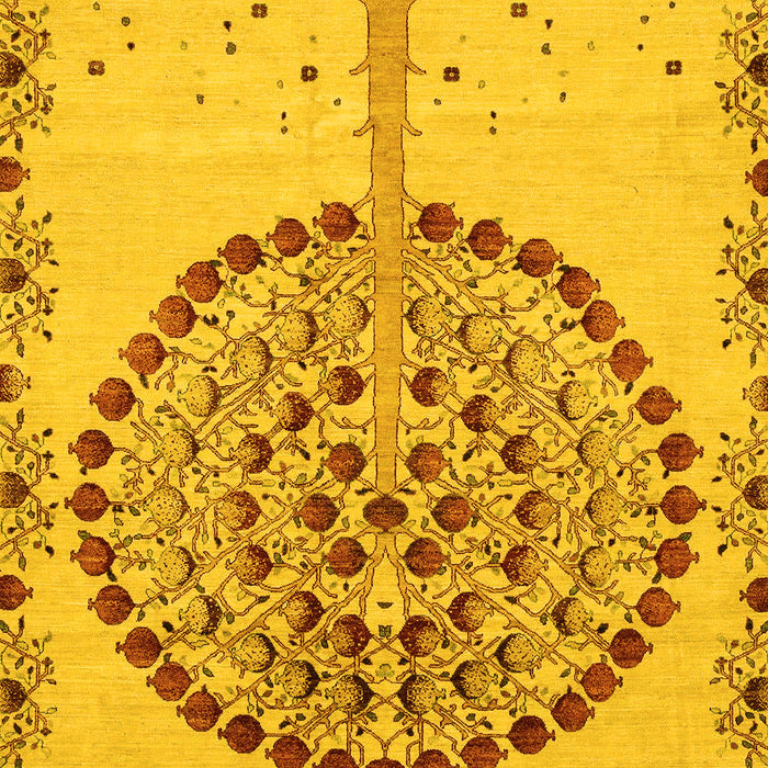 Machine Washable Abstract Yellow Modern Rug, wshabs4099yw