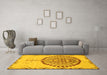 Machine Washable Abstract Yellow Modern Rug in a Living Room, wshabs4099yw