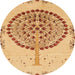 Round Abstract Orange Modern Rug, abs4099