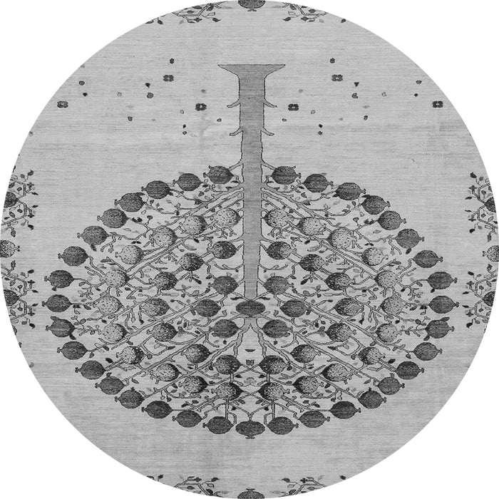 Round Abstract Gray Modern Rug, abs4099gry