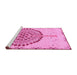 Sideview of Machine Washable Abstract Pink Modern Rug, wshabs4099pnk