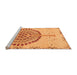 Sideview of Machine Washable Abstract Orange Modern Area Rugs, wshabs4099org