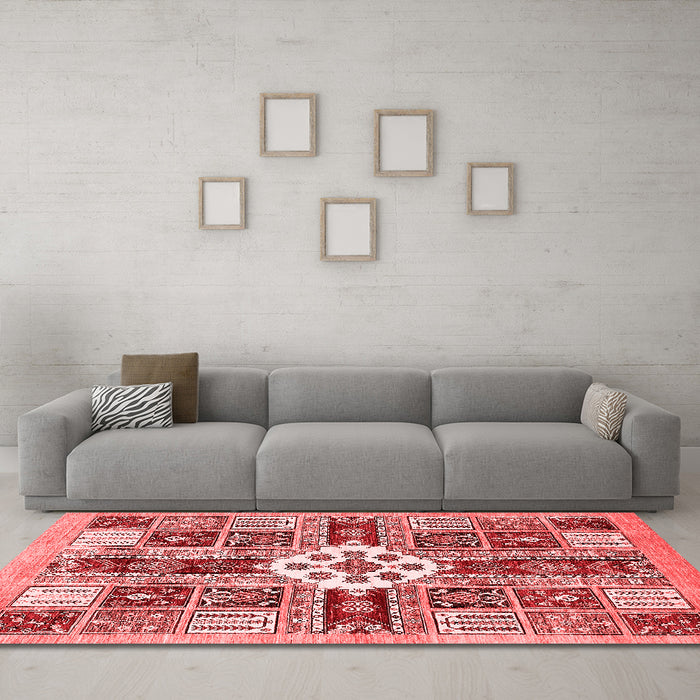 Modern Red Washable Rugs