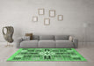 Machine Washable Abstract Emerald Green Modern Area Rugs in a Living Room,, wshabs409emgrn