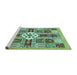 Sideview of Machine Washable Abstract Turquoise Modern Area Rugs, wshabs409turq