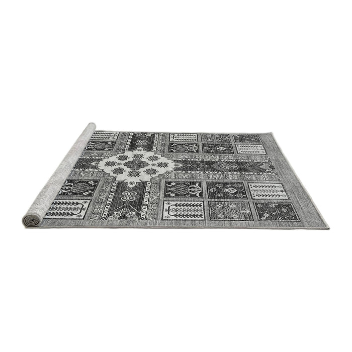 Sideview of Machine Washable Abstract Gray Modern Rug, wshabs409gry