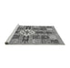 Sideview of Machine Washable Abstract Gray Modern Rug, wshabs409gry