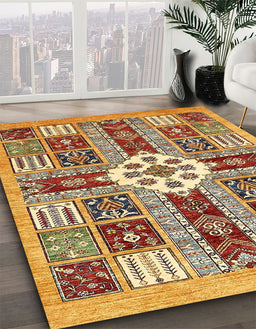 Abstract Fire Brick Red Modern Rug in Family Room, abs409