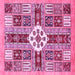 Square Machine Washable Abstract Pink Modern Rug, wshabs409pnk