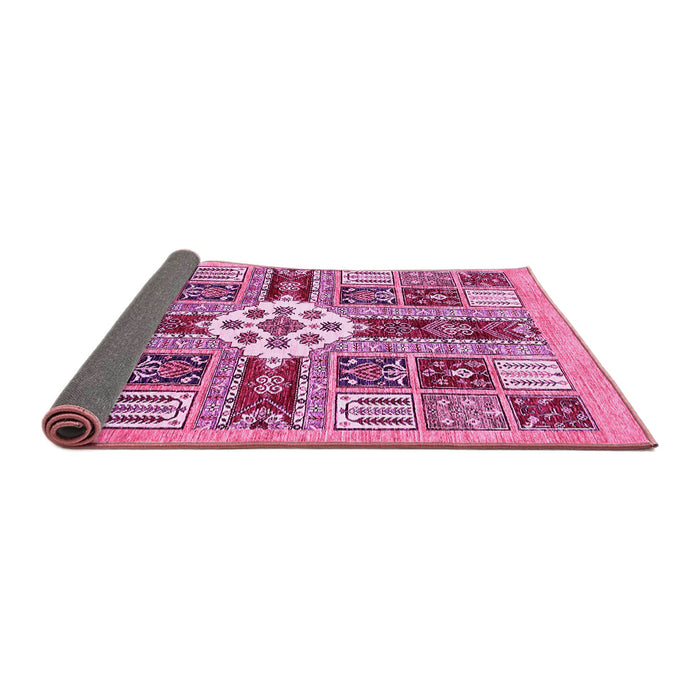 Sideview of Abstract Pink Modern Rug, abs409pnk