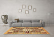 Machine Washable Abstract Brown Modern Rug in a Living Room,, wshabs409brn