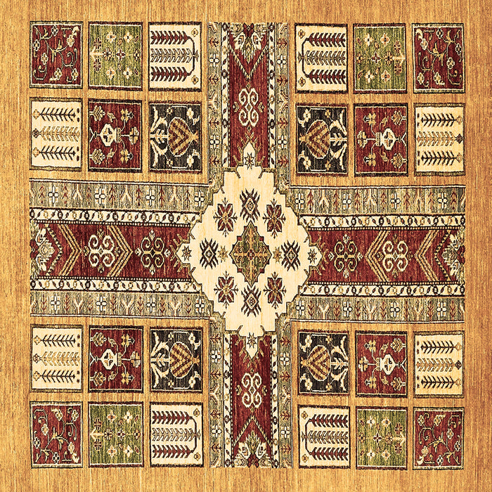 Square Machine Washable Abstract Brown Modern Rug, wshabs409brn