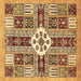 Square Machine Washable Abstract Brown Modern Rug, wshabs409brn