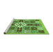 Sideview of Machine Washable Abstract Green Modern Area Rugs, wshabs409grn