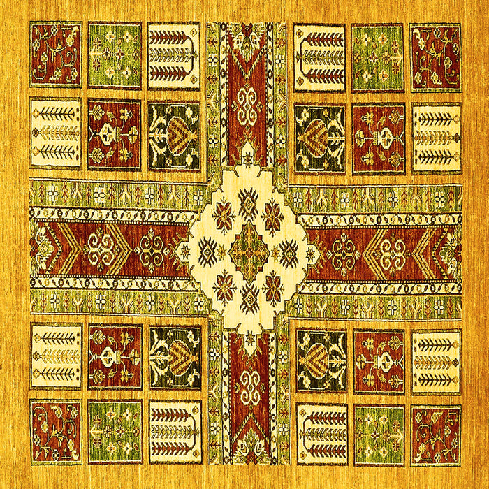 Square Abstract Yellow Modern Rug, abs409yw