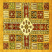 Square Abstract Yellow Modern Rug, abs409yw