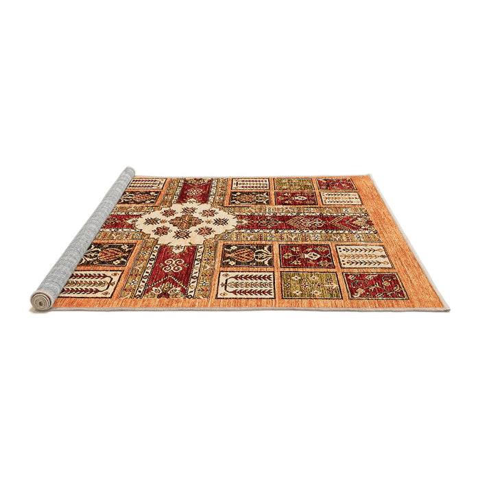 Sideview of Machine Washable Abstract Orange Modern Area Rugs, wshabs409org