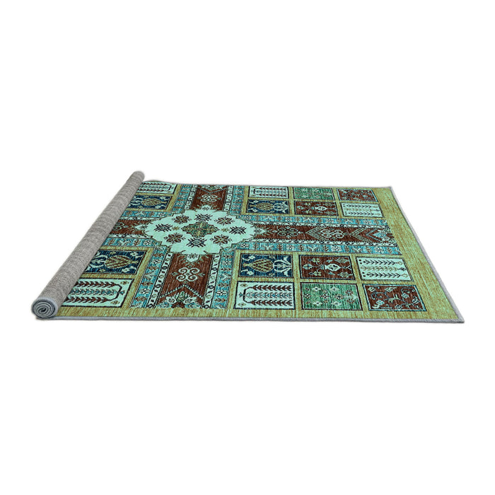 Sideview of Machine Washable Abstract Light Blue Modern Rug, wshabs409lblu