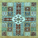 Square Abstract Light Blue Modern Rug, abs409lblu