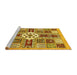 Sideview of Machine Washable Abstract Yellow Modern Rug, wshabs409yw