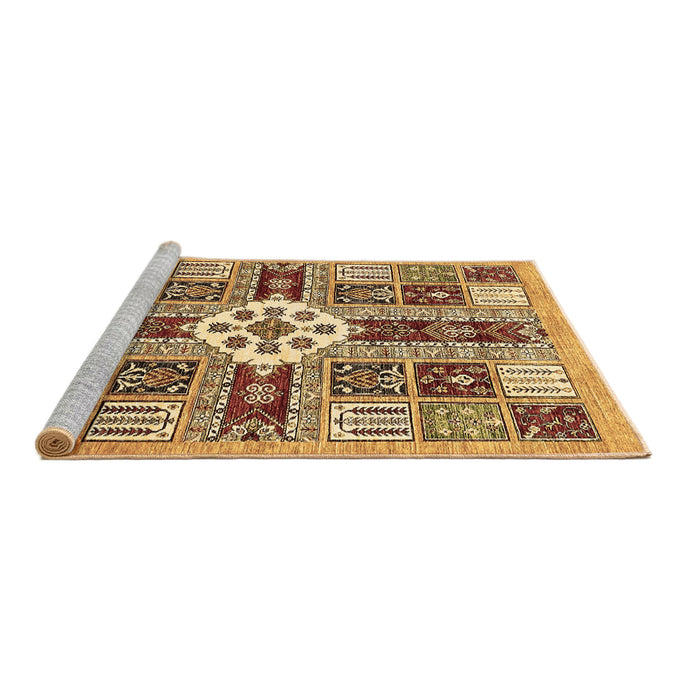 Sideview of Machine Washable Abstract Brown Modern Rug, wshabs409brn