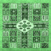 Square Machine Washable Abstract Emerald Green Modern Area Rugs, wshabs409emgrn