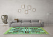 Machine Washable Abstract Turquoise Modern Area Rugs in a Living Room,, wshabs409turq