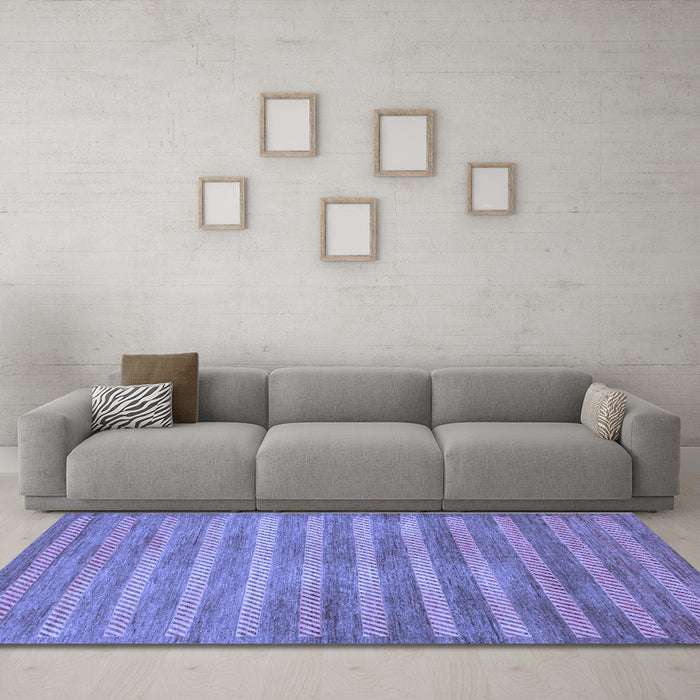 Machine Washable Abstract Blue Modern Rug in a Living Room, wshabs40blu