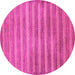 Round Machine Washable Abstract Pink Modern Rug, wshabs40pnk