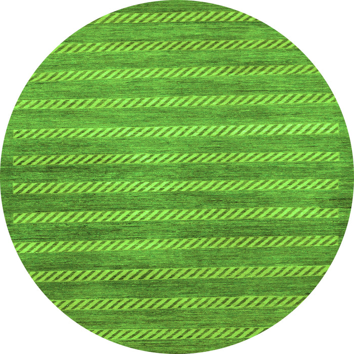 Round Abstract Green Modern Rug, abs40grn