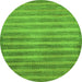 Round Abstract Green Modern Rug, abs40grn