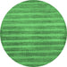 Round Machine Washable Abstract Emerald Green Modern Area Rugs, wshabs40emgrn