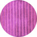 Round Machine Washable Abstract Purple Modern Area Rugs, wshabs40pur