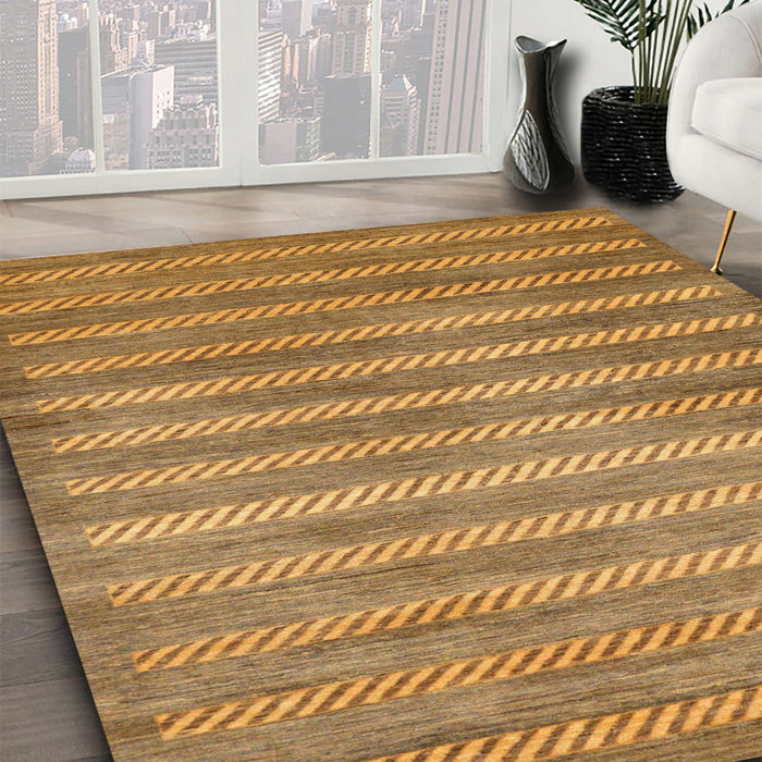 Abstract Yellow Modern Rug in Family Room, abs40