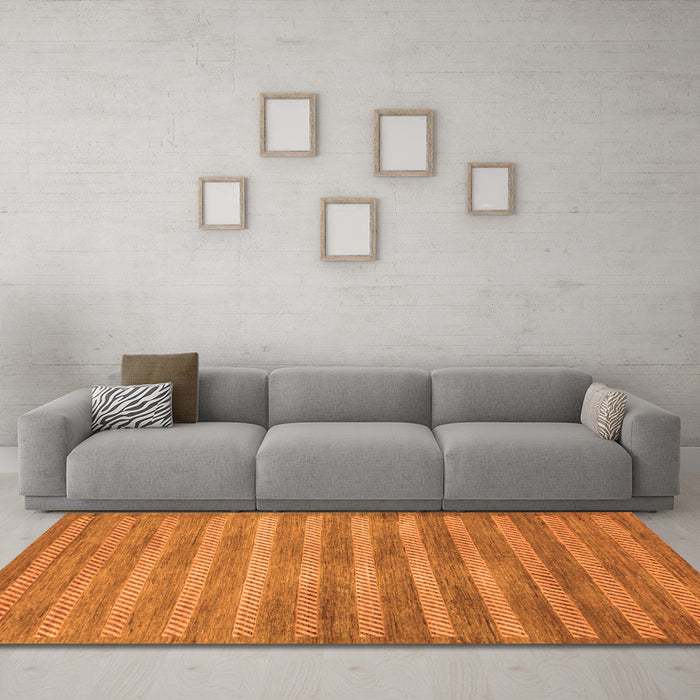 Machine Washable Abstract Orange Modern Area Rugs in a Living Room, wshabs40org