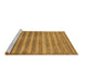 Sideview of Machine Washable Abstract Brown Modern Rug, wshabs40brn