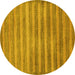 Round Abstract Yellow Modern Rug, abs40yw