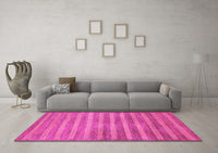 Machine Washable Abstract Pink Modern Rug, wshabs40pnk