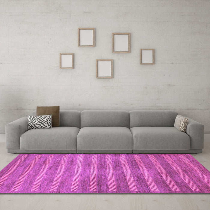 Machine Washable Abstract Purple Modern Area Rugs in a Living Room, wshabs40pur