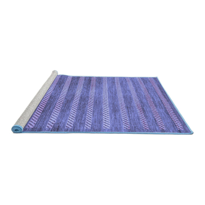 Sideview of Machine Washable Abstract Blue Modern Rug, wshabs40blu