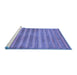 Sideview of Machine Washable Abstract Blue Modern Rug, wshabs40blu