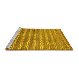 Sideview of Machine Washable Abstract Yellow Modern Rug, wshabs40yw