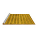 Sideview of Machine Washable Abstract Yellow Modern Rug, wshabs40yw