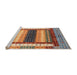 Sideview of Machine Washable Abstract Brown Red Rug, wshabs4100