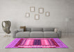 Machine Washable Abstract Pink Modern Rug in a Living Room, wshabs4100pnk